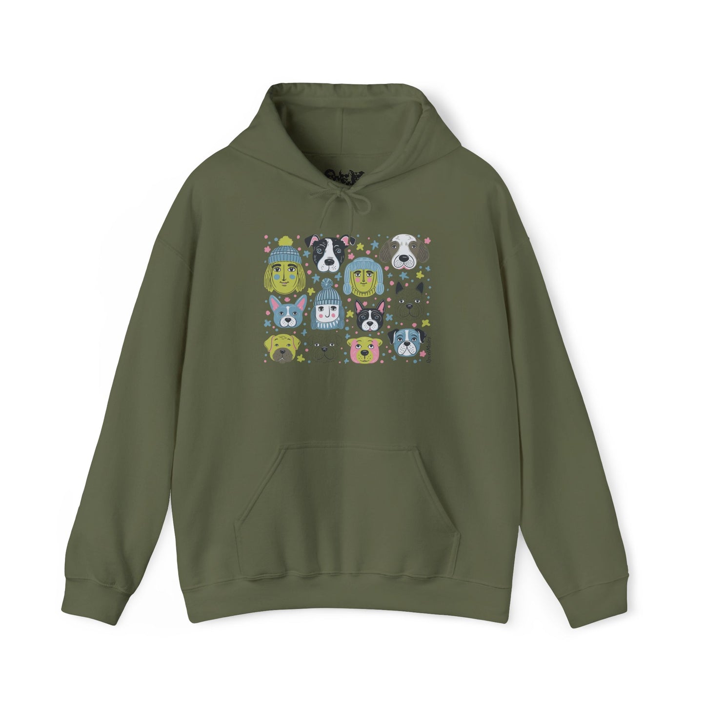 Unisex Heavy Blend Hoodie | Winter Doggies Design | 13 colors