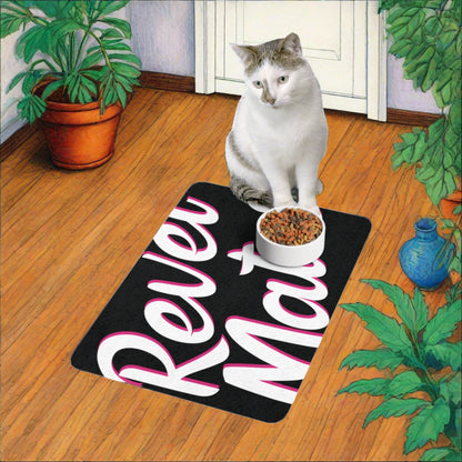 Pet Food Mat | for Dogs, Cats and all beloved Pets | Black & White RevelMates Design