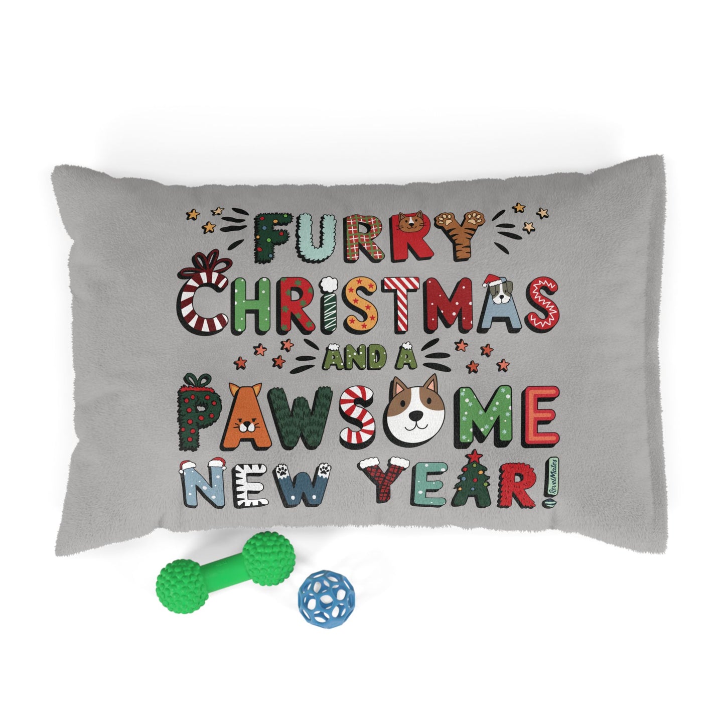 Pet Bed | for Dogs, Cats and all beloved Pets | Furry Christmas Design | 8 colors