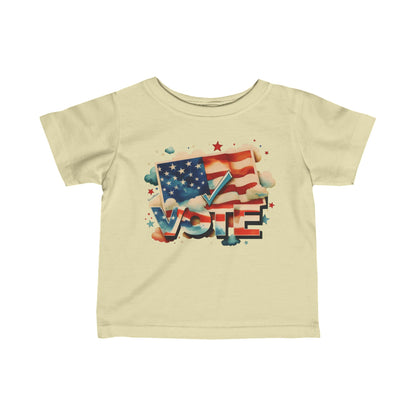 Unisex Infant Fine Jersey T-Shirt | 6M-24M | VOTE Watercolor Design | US Elections | 17 colors