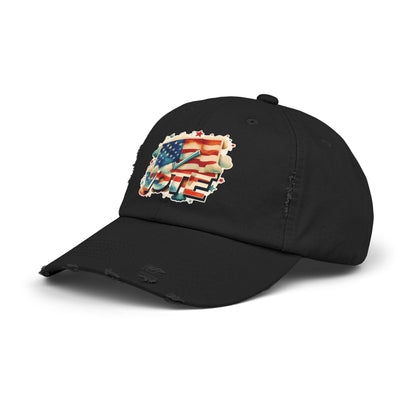 Unisex Distressed Cap | VOTE Watercolor Design | US Elections | 8 colors