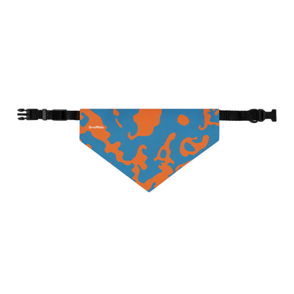 Pet Bandana Collar | Camouflage Blue & Orange Design