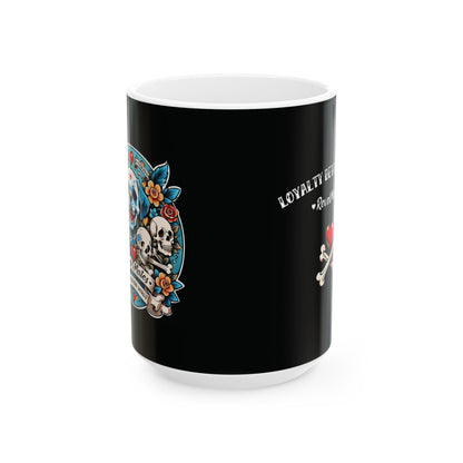 Ceramic Mug (11oz, 15oz) | Dog Skull Tattoo Design | 2 colors | 2 sizes