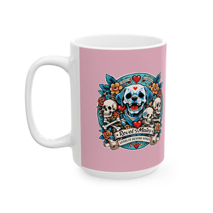 Ceramic Mug (11oz, 15oz) | Dog Skull Tattoo Design | 2 colors | 2 sizes