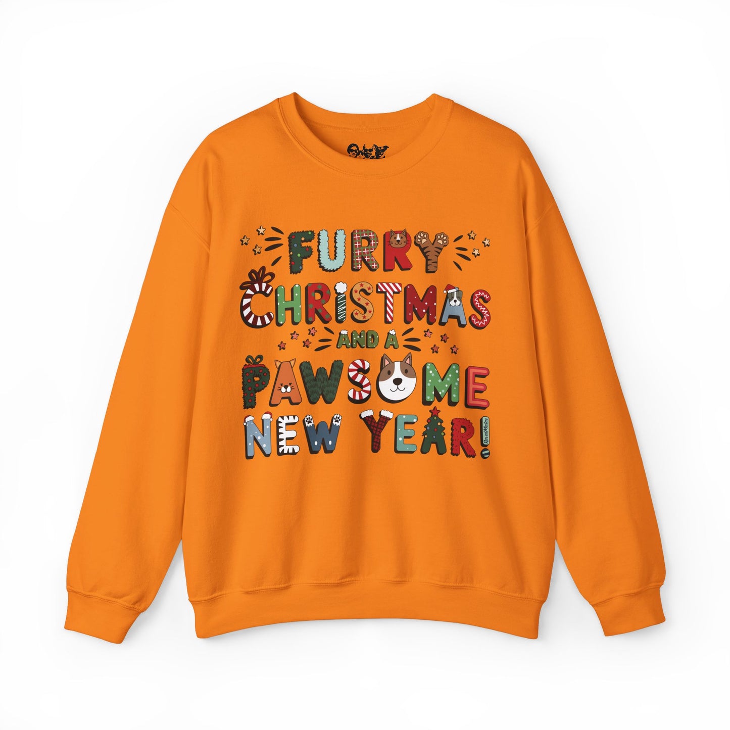 Unisex Heavy Blend™ Crewneck Sweatshirt | Neon Colors | Furry Christmas Design | 3 colors