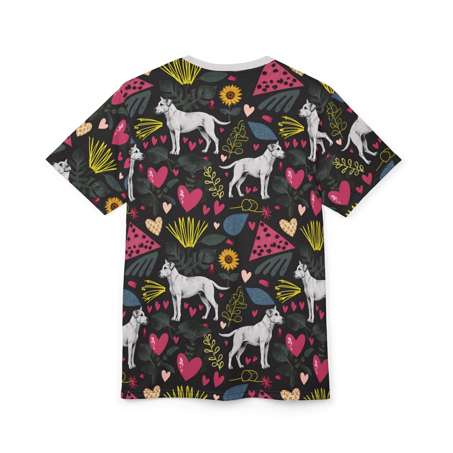 Unisex Cut & Sew T-Shirt | All Over Print Tee | Hearts & Tails Design