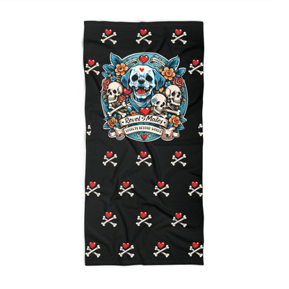 Beach Towel | All Over Print Towel | Dog Skull Tattoo Design | 4 colors