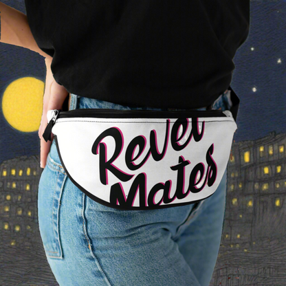 Unisex Fanny Pack | Waist Pack | Hip Pack | Hip Bag | Hips Bag | Waist Bag | White & Black RevelMates Design