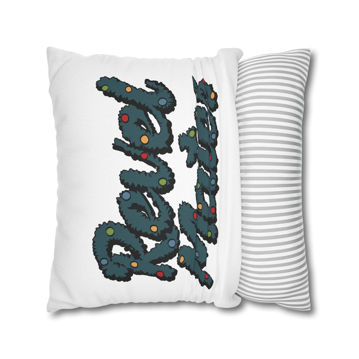 Spun Polyester Square Pillowcase | Furry Christmas Design | 4 sizes