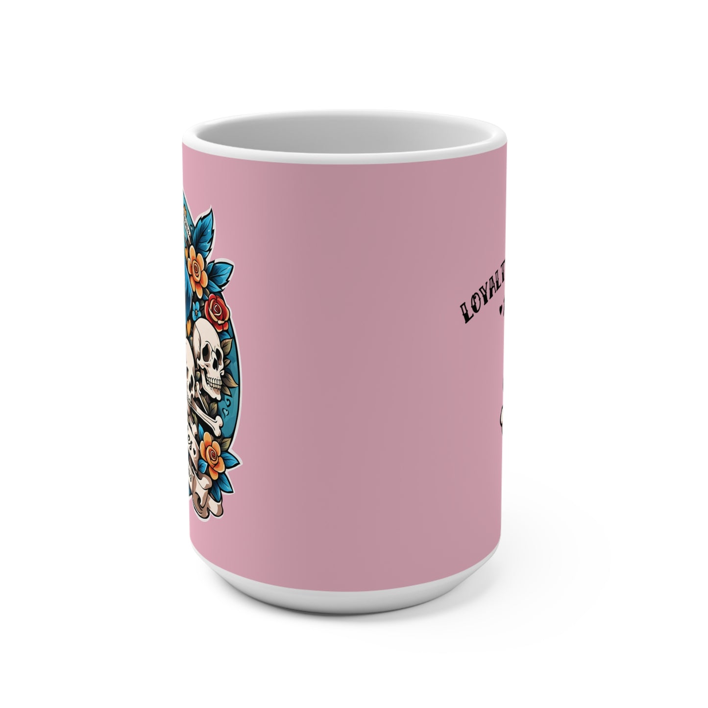 Ceramic Mug 15oz (440 ml) | Dog Skull Tattoo Design | 4 colors