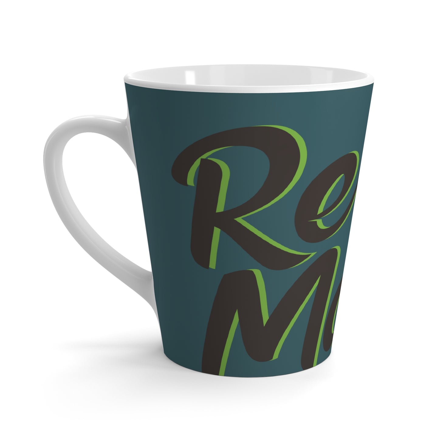 Latte Mug 12oz (350 ml) | Turquoise & Brown RevelMates Design