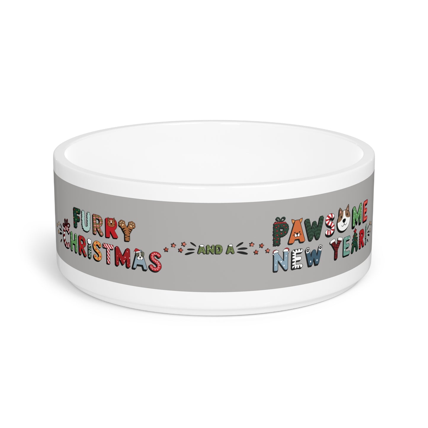 Pet Bowl 16oz (473ml) | Furry Christmas Design | 8 colors