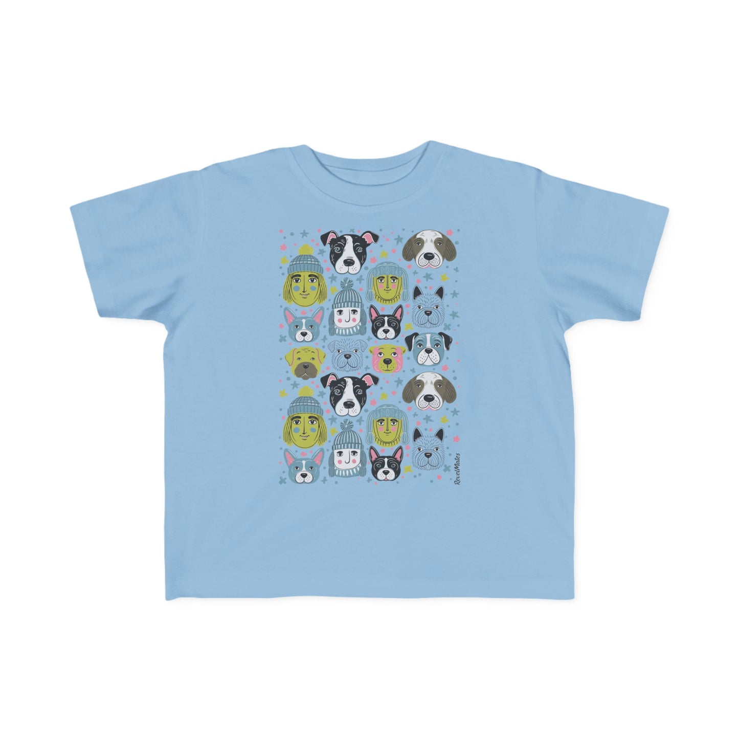 Toddler Unisex Lightweight Fine Jersey T-Shirt | 2T-6T | Winter Doggies Design | 19 colors