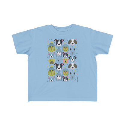 Toddler Unisex Lightweight Fine Jersey T-Shirt | 2T-6T | Winter Doggies Design | 19 colors