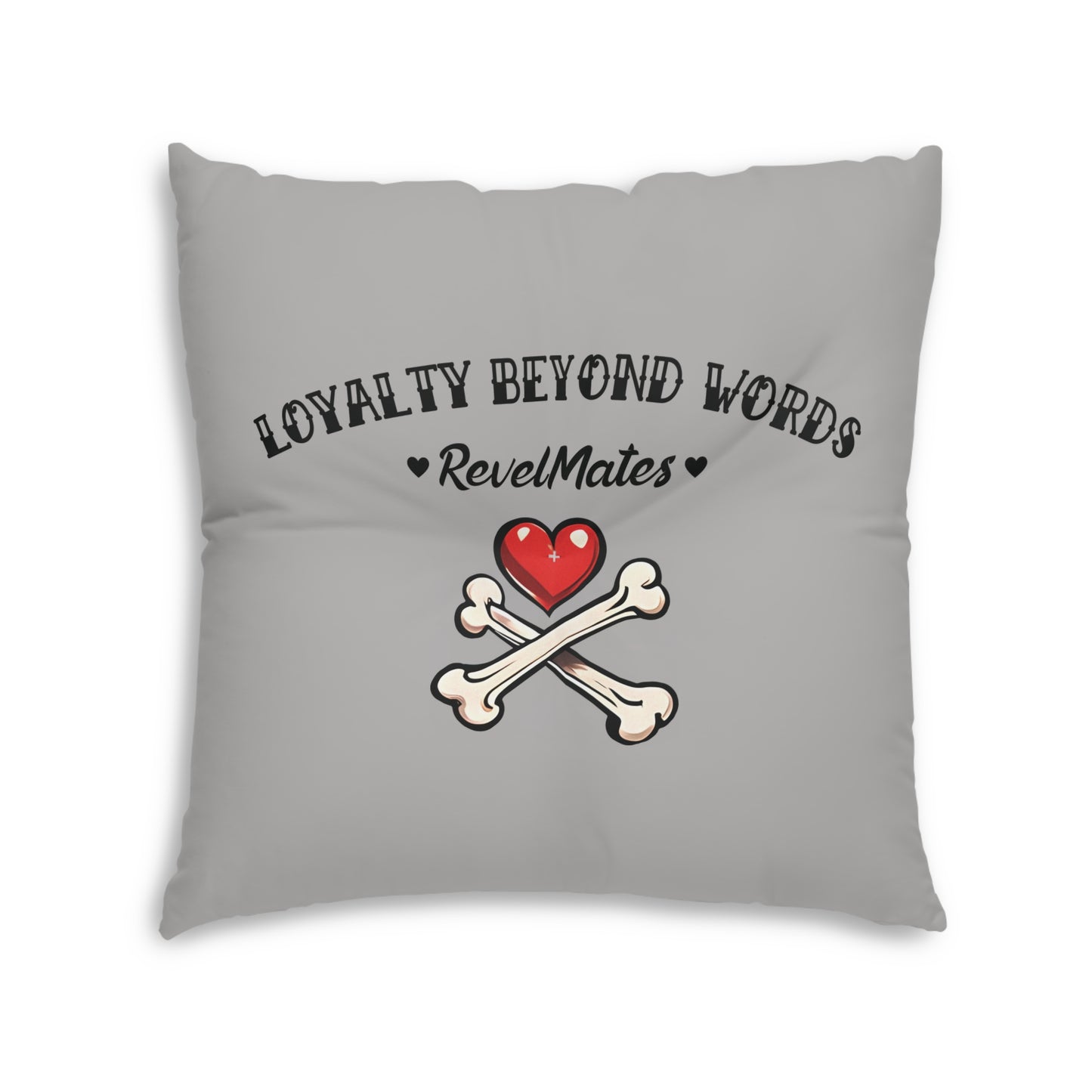 Square Tufted Floor Pillow | for Pets and Companions | Dog Skull Tattoo Design | 4 colors