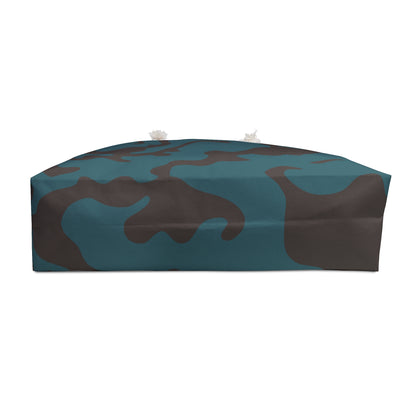 Weekender Beach Bag | All Over Print Bag | Camouflage Turquoise & Brown Design