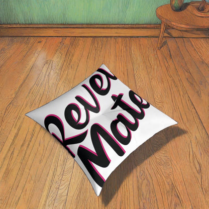 Square Tufted Floor Pillow | for Pets and Companions | White & Black RevelMates Design