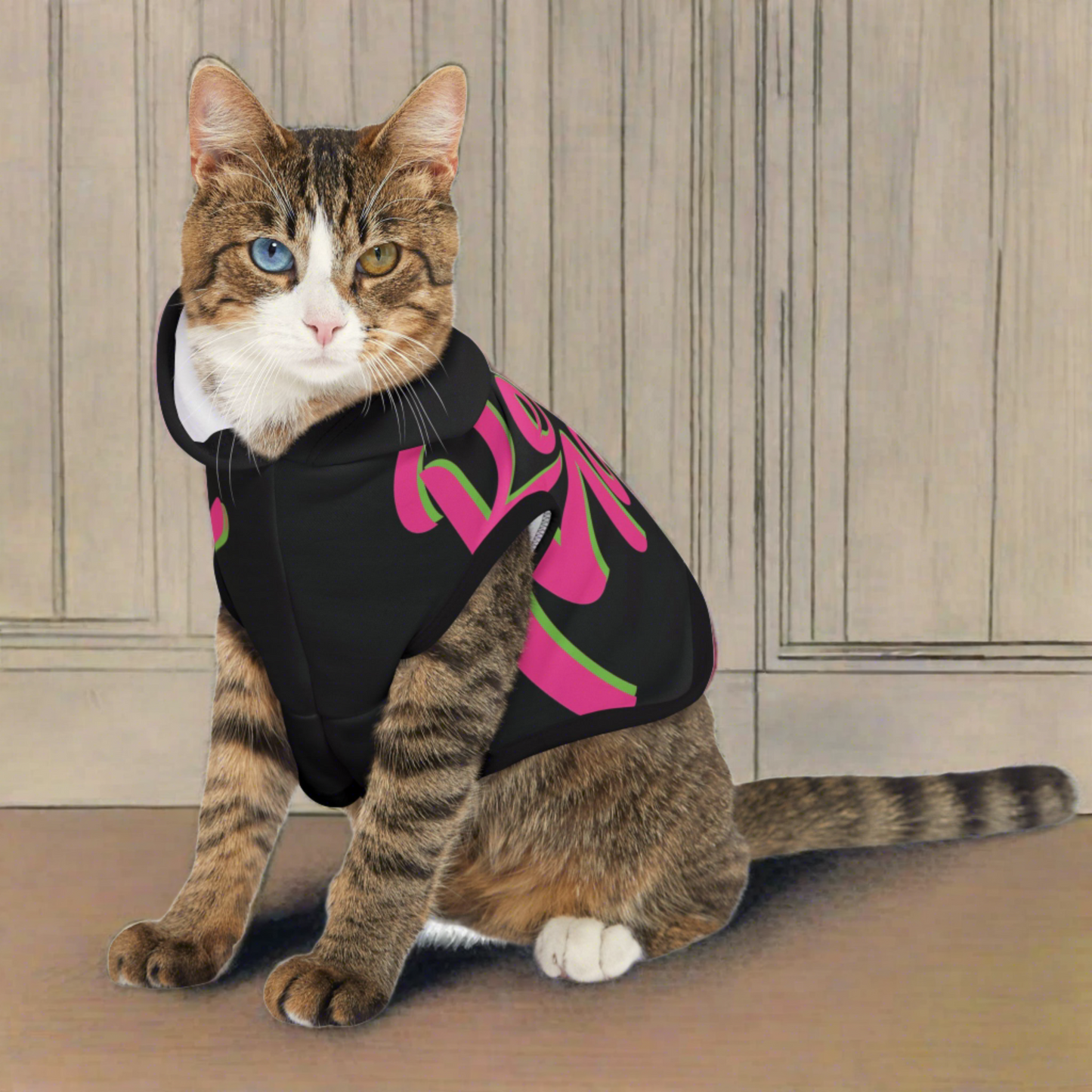 Pet Hoodie | for Dogs and Cats | Black & Fuchsia RevelMates Design