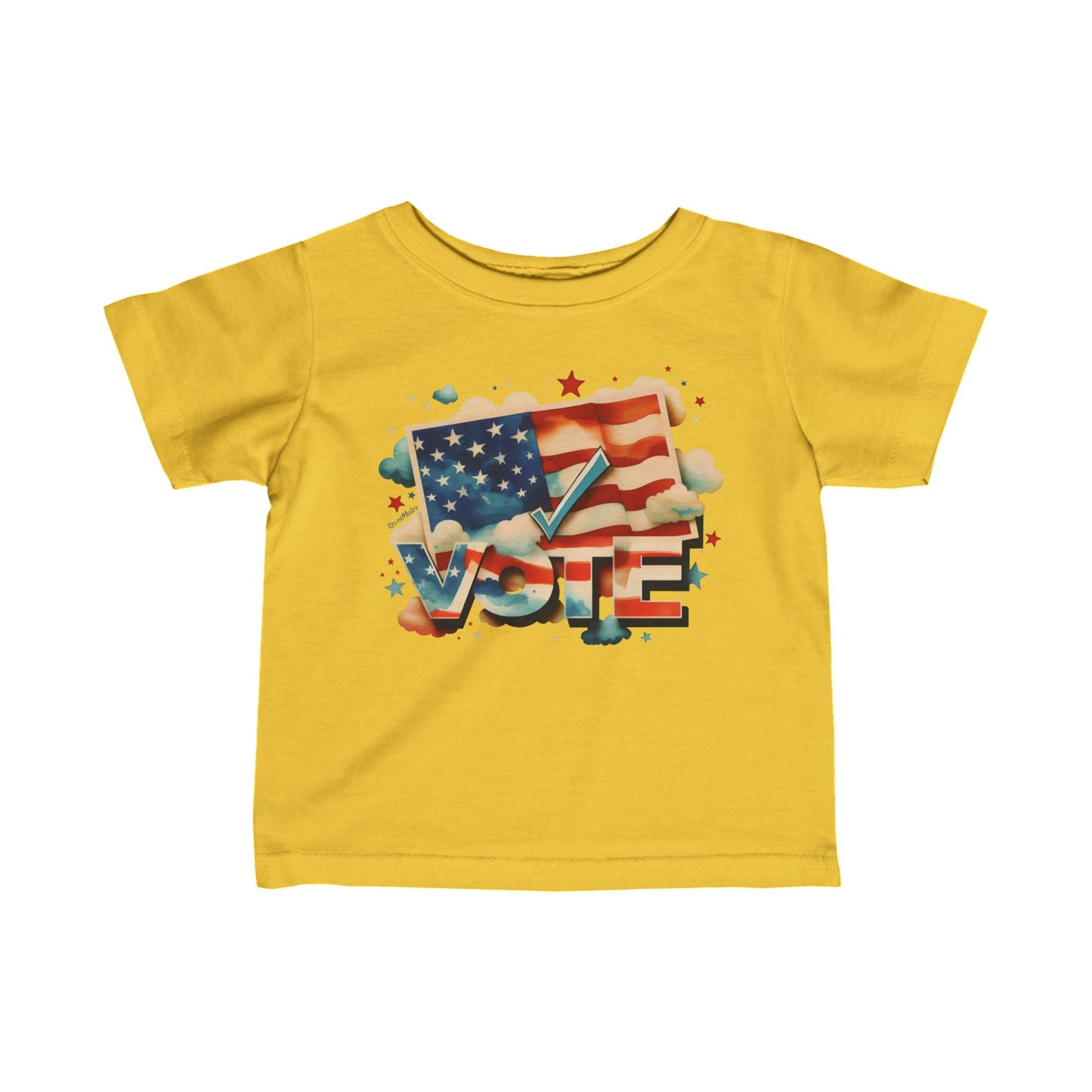 Unisex Infant Fine Jersey T-Shirt | 6M-24M | VOTE Watercolor Design | US Elections | 17 colors