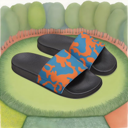 Men's Removable Strap Sandals | Camouflage Blue & Orange Design | 2 colors