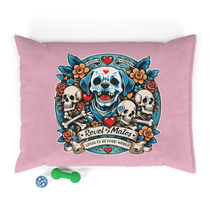 Pet Bed | for Dogs, Cats and all beloved Pets | Dog Skull Tattoo Design | 4 colors