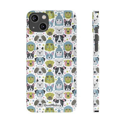 iPhone Slim Phone Case | Winter Doggies Design