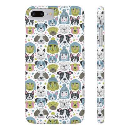 iPhone Slim Phone Case | Winter Doggies Design