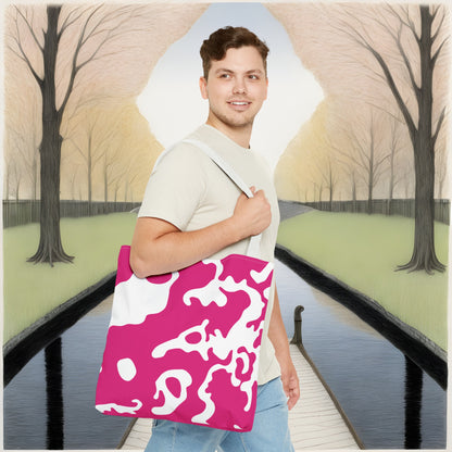 Tote Bag | All Over Print Bag | Camouflage Fuchsia & White Design