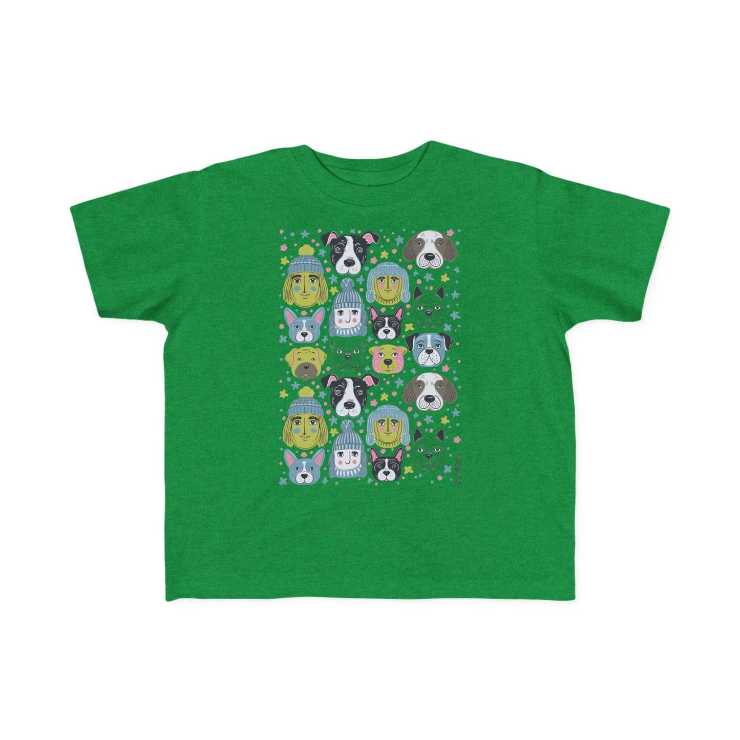 Toddler Unisex Lightweight Fine Jersey T-Shirt | 2T-6T | Winter Doggies Design | 19 colors