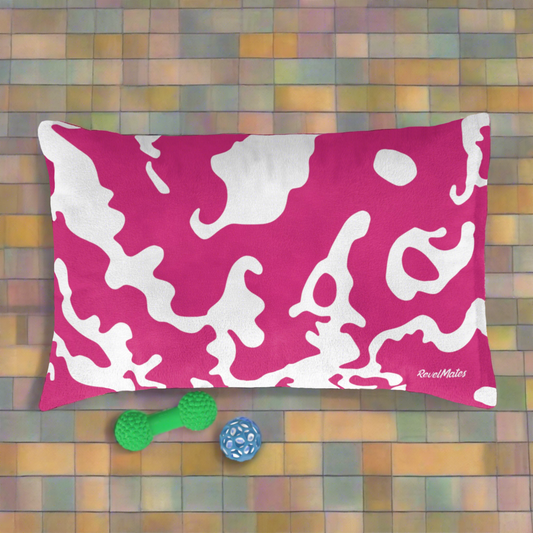 Pet Bed | for Dogs, Cats and all beloved Pets | Camouflage Fuchsia & White Design