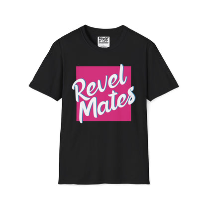 Unisex Softstyle T-Shirt | Fuchsia & White RevelMates Square Design | 4 colors