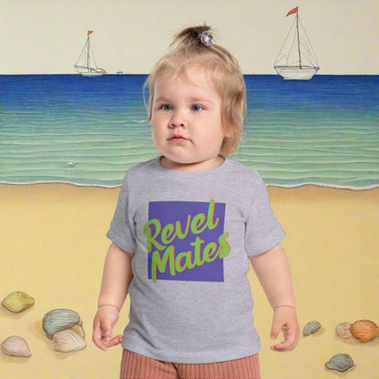 Unisex Infant Fine Jersey T-Shirt | 6M-24M | Lavender & Lime RevelMates Square Design | 4 colors