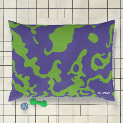Pet Bed | for Dogs, Cats and all beloved Pets | Camouflage Lavender & Lime Design