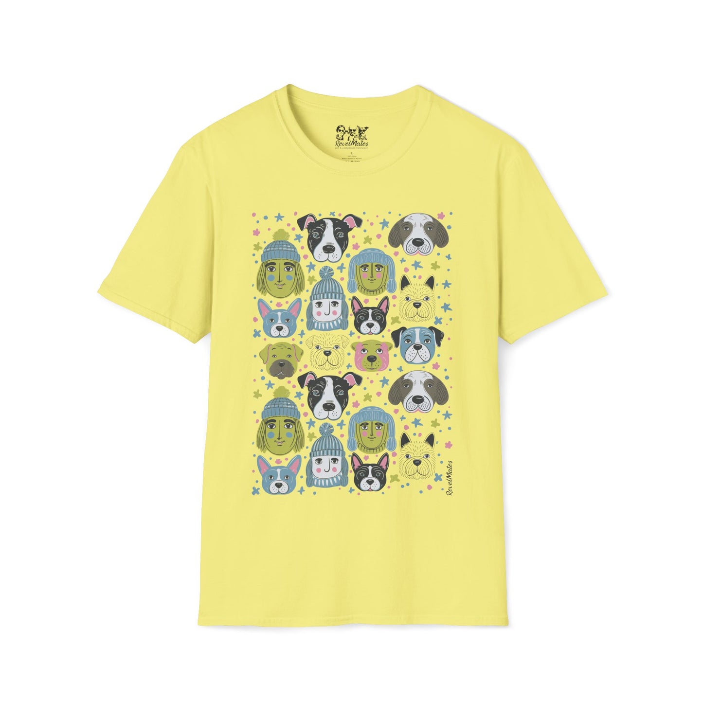 Unisex Softstyle T-Shirt | Winter Doggies Design | 15 colors