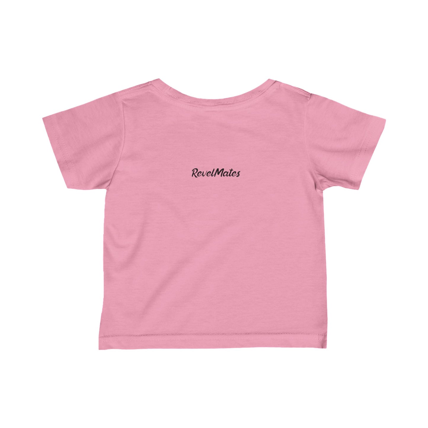 Infant Unisex Fine Jersey T-Shirt | 6M-24M | Fuchsia & Black RevelMates Square Design | 4 colors