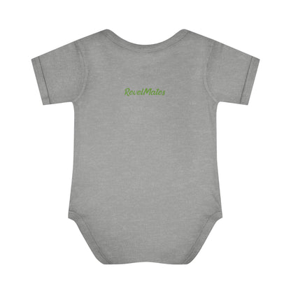 Unisex Infant Baby Rib Bodysuit | NB-24M | Lavender & Lime RevelMates Square Design | 4 colors