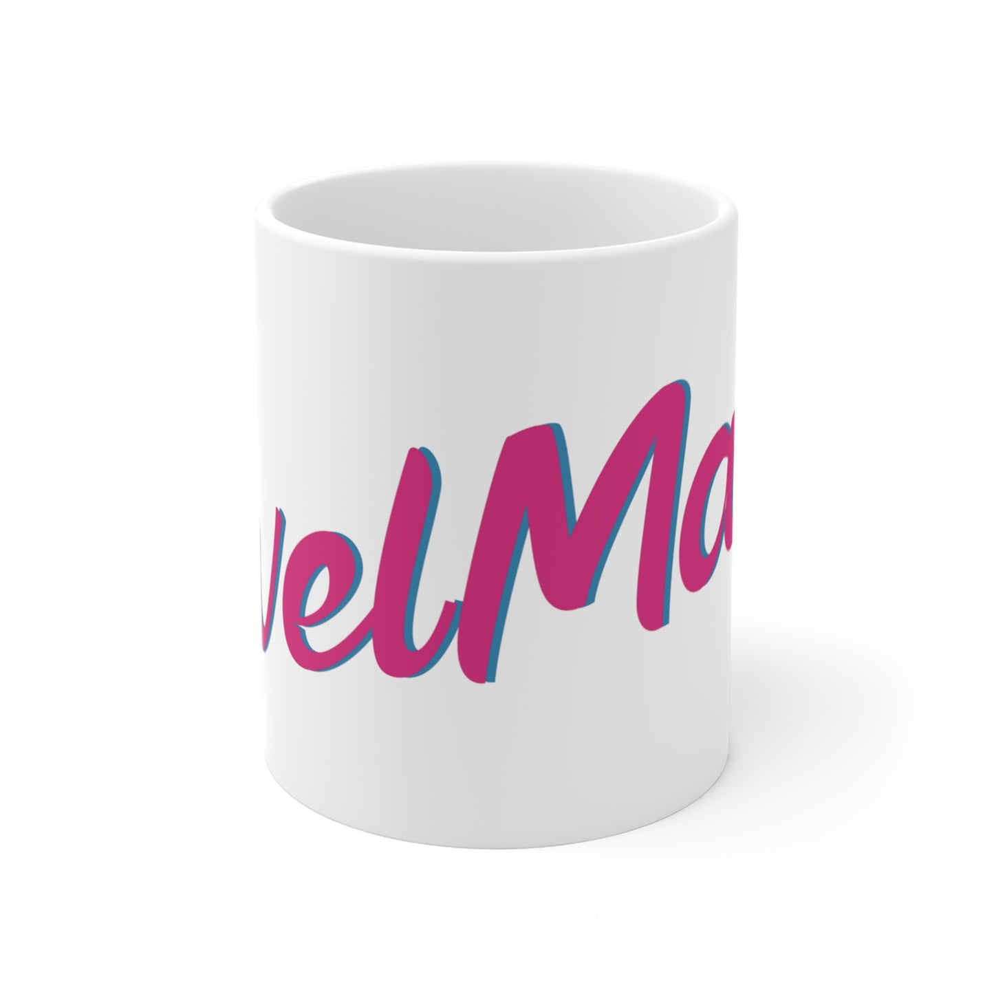 Ceramic Mug 11oz (330 ml) | White & Fuchsia RevelMates Design