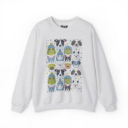 Unisex Heavy Blend Crewneck Sweatshirt | Winter Doggies Design | 14 colors