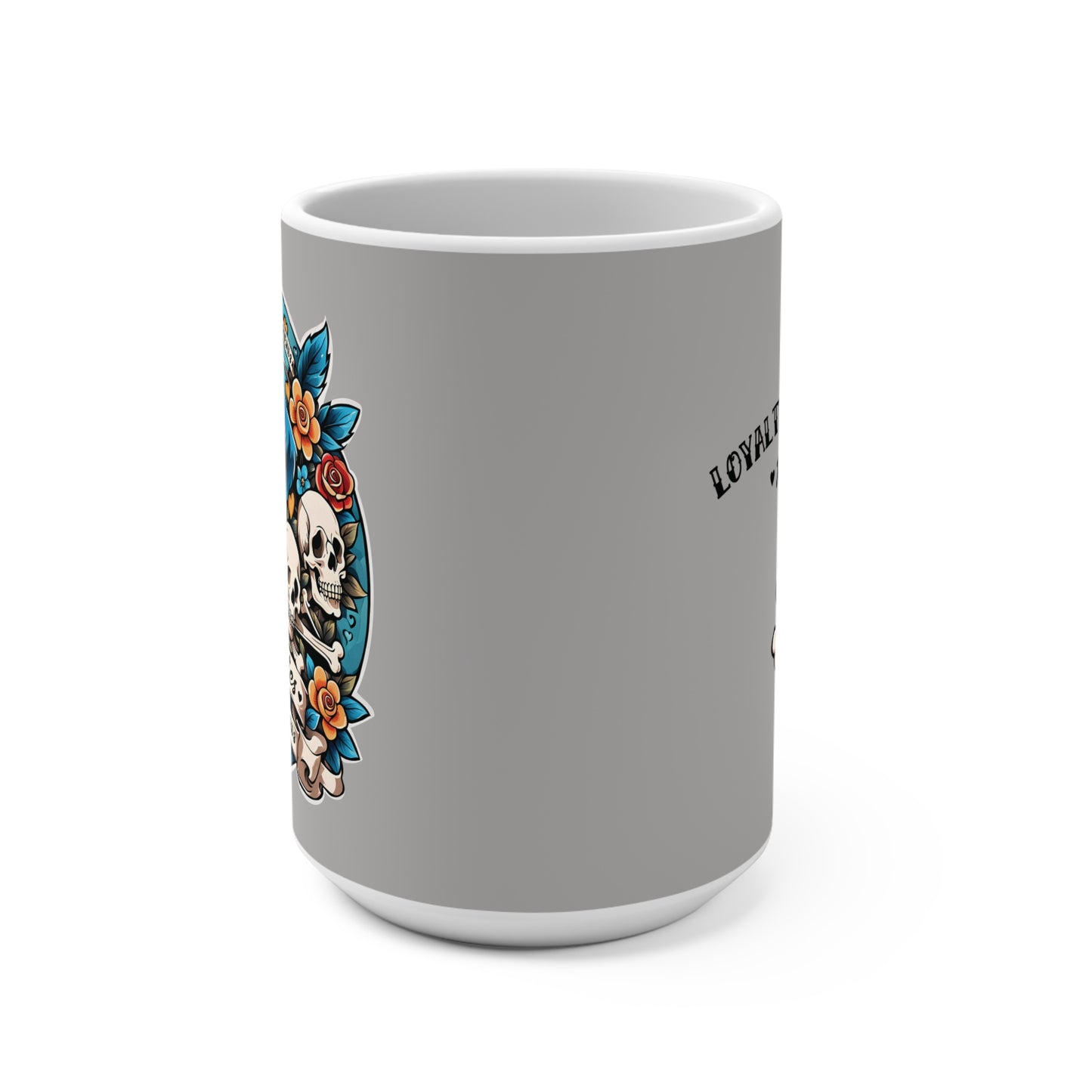 Ceramic Mug 15oz (440 ml) | Dog Skull Tattoo Design | 4 colors