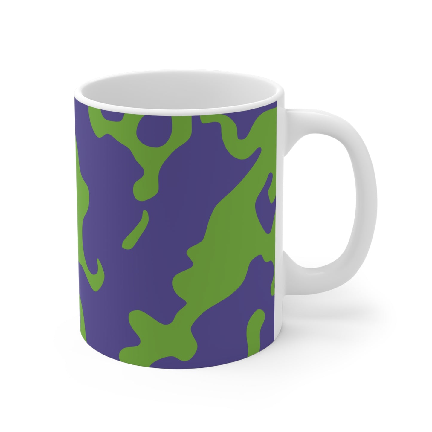Ceramic Mug 11oz (330 ml) | Camouflage Lavender & Lime Design