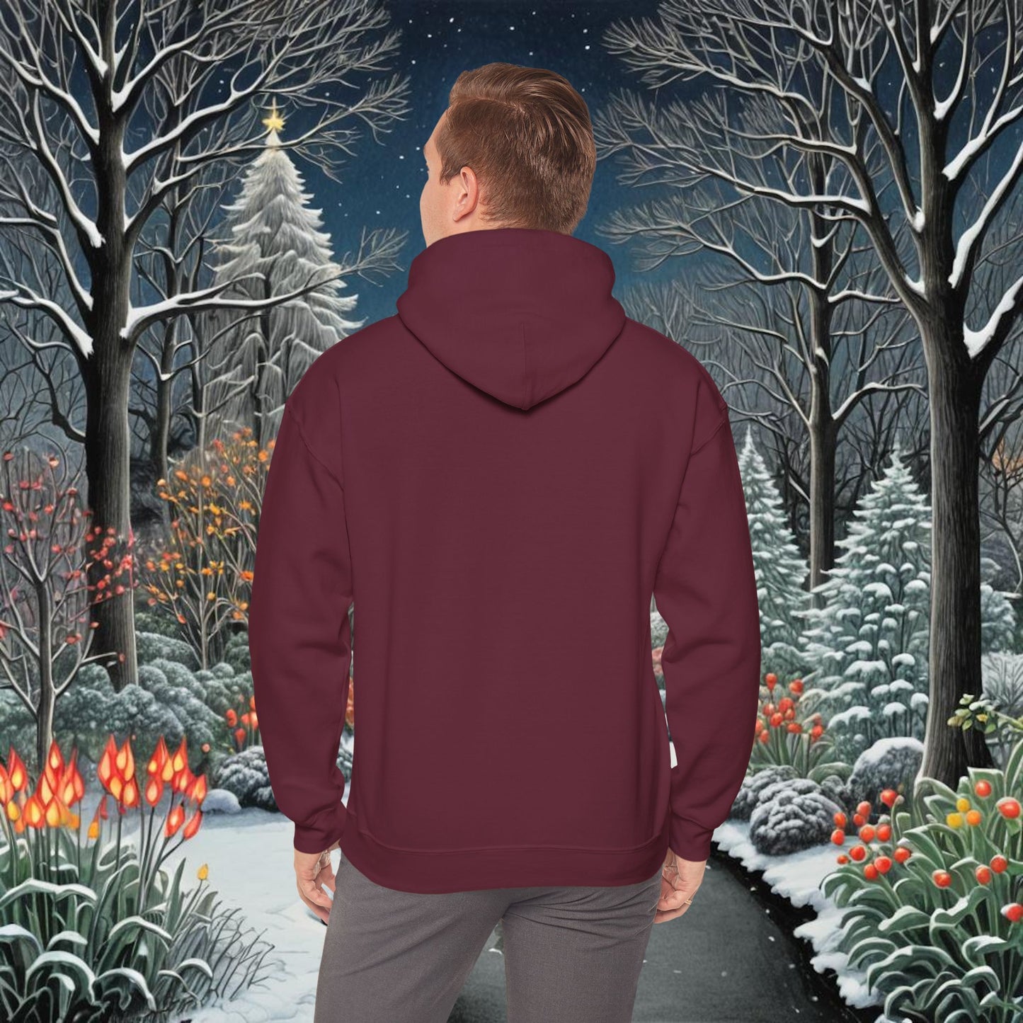 Unisex Heavy Blend Hoodie | Solid Colors V.1 | Furry Christmas Design | 12 colors