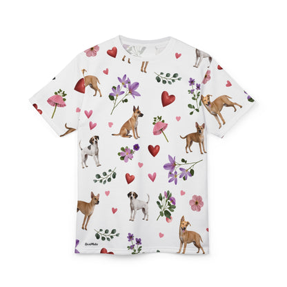 Unisex Cut & Sew T-Shirt | All Over Print Tee | Puppy Love Design