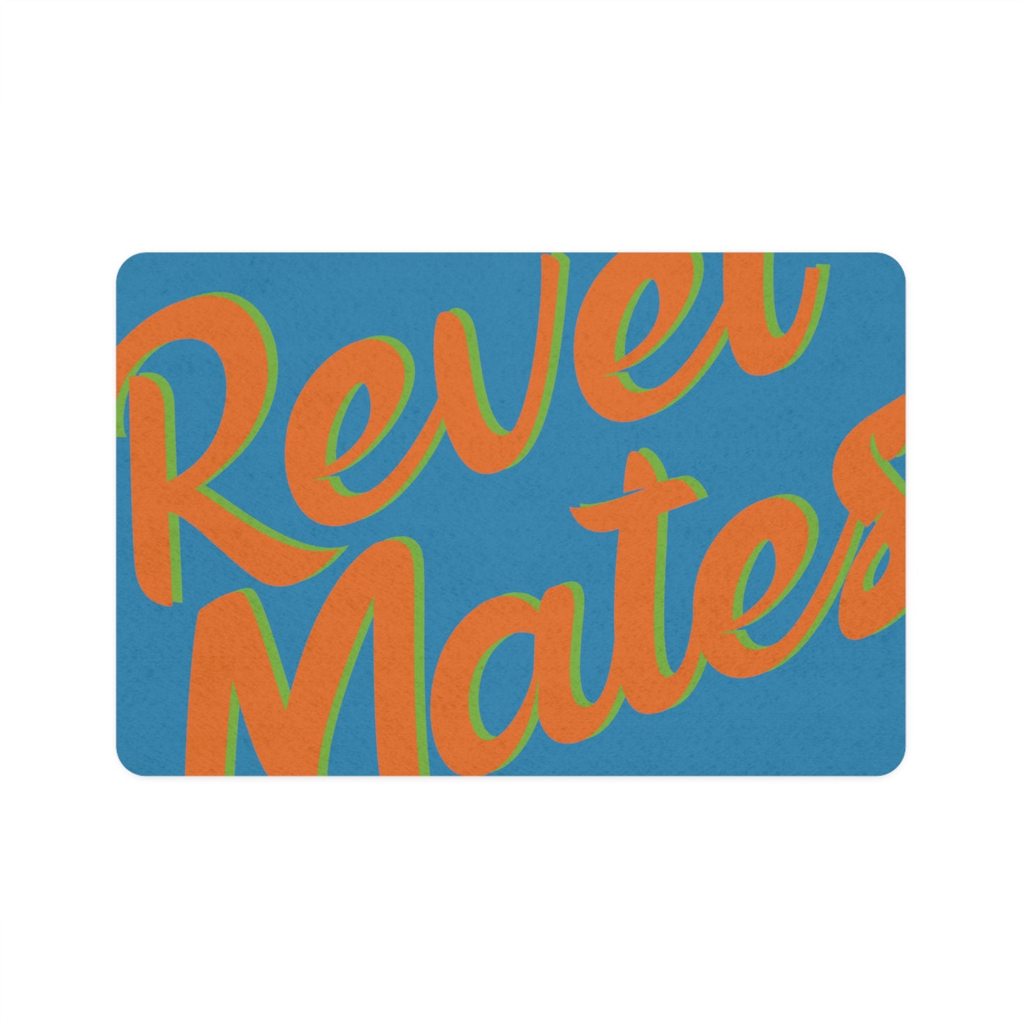 Pet Food Mat (12"x18") | for Dogs, Cats and all beloved Pets | Blue & Orange RevelMates Design