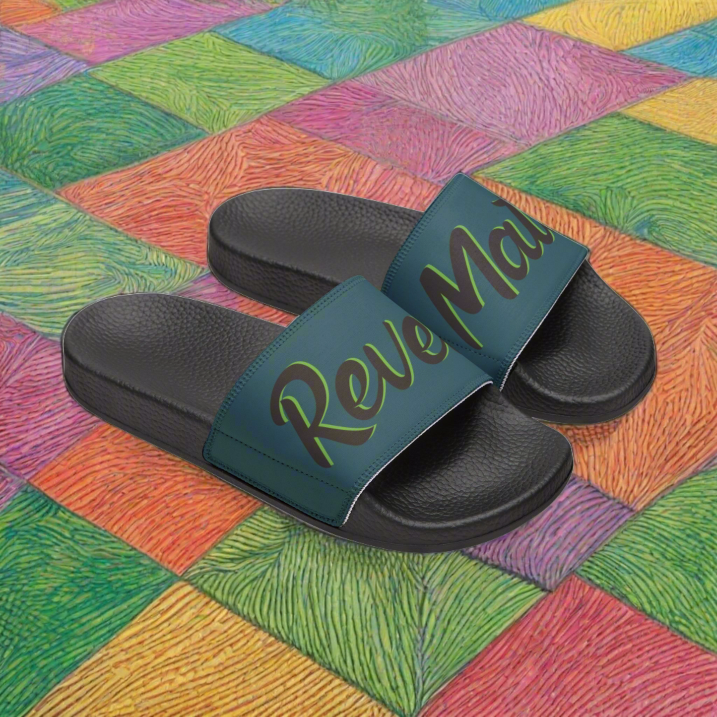 Men's Removable Strap Sandals | Turquoise & Brown RevelMates Design | 2 colors