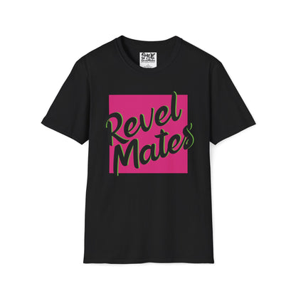 Unisex Softstyle T-Shirt | Fuchsia & Black RevelMates Square Design | 4 colors