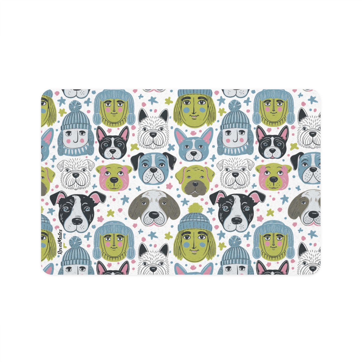 Pet Food Mat | for Dogs, Cats and all beloved Pets | Winter Doggies Design