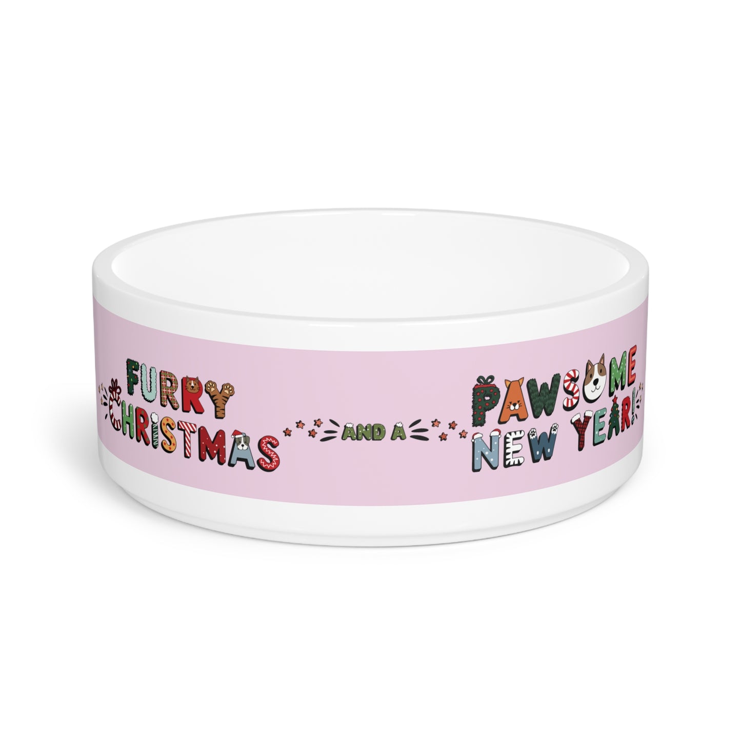 Pet Bowl 16oz (473ml) | Furry Christmas Design | 8 colors