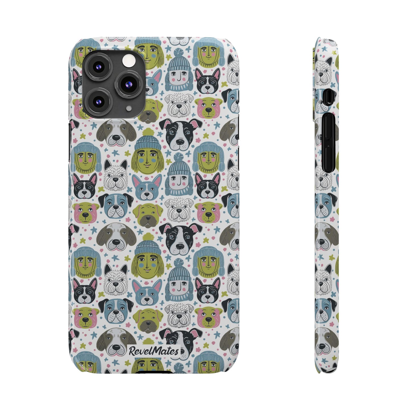 iPhone Slim Phone Case | Winter Doggies Design