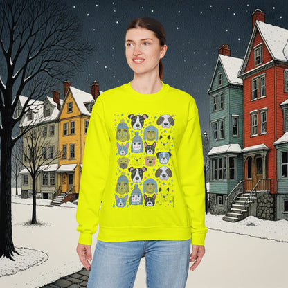 Unisex Heavy Blend Crewneck Sweatshirt | Winter Doggies Design | 14 colors