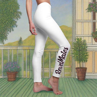 Women's Cut & Sew Casual Leggings | White & Black RevelMates Design